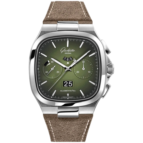 Glashutte Original Seventies Chronograph Panorama Date Green Dial 40mm Watch