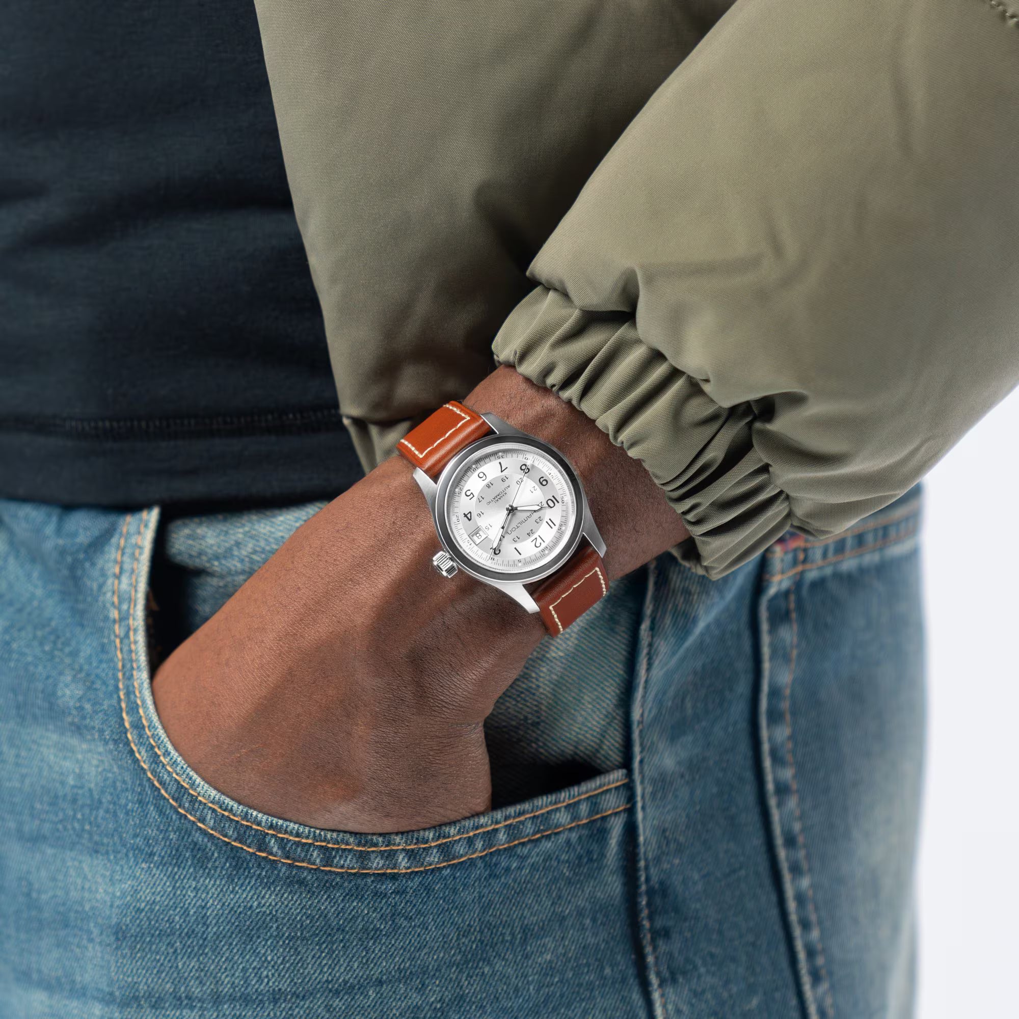 Hamilton Khaki Field Brown Strap Auto 38mm