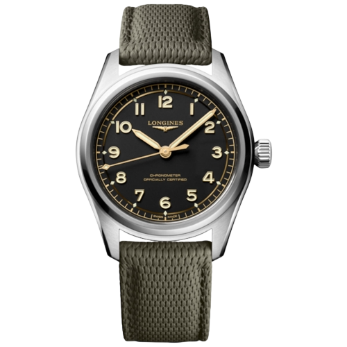 Longines Spirit Pilot 39mm Green Strap Watch