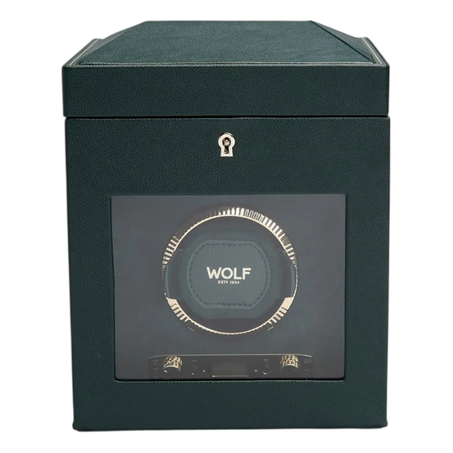 British Racing Single Watch Winder with Storage - Green