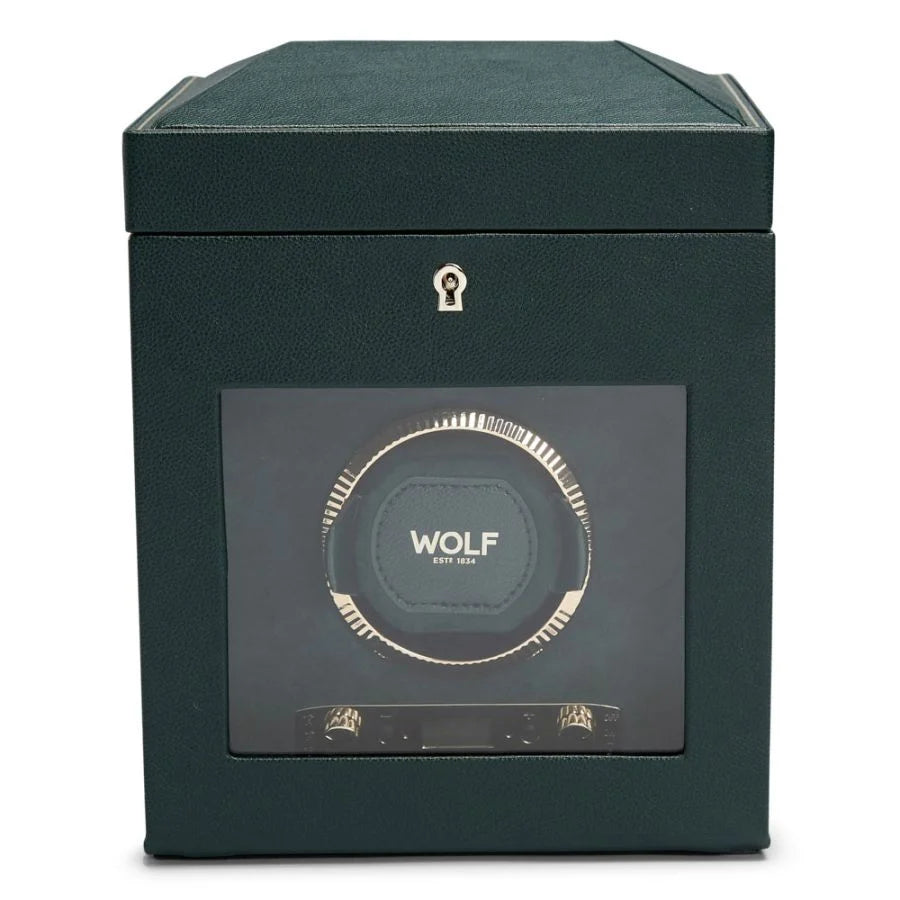 British Racing Single Watch Winder with Storage - Green