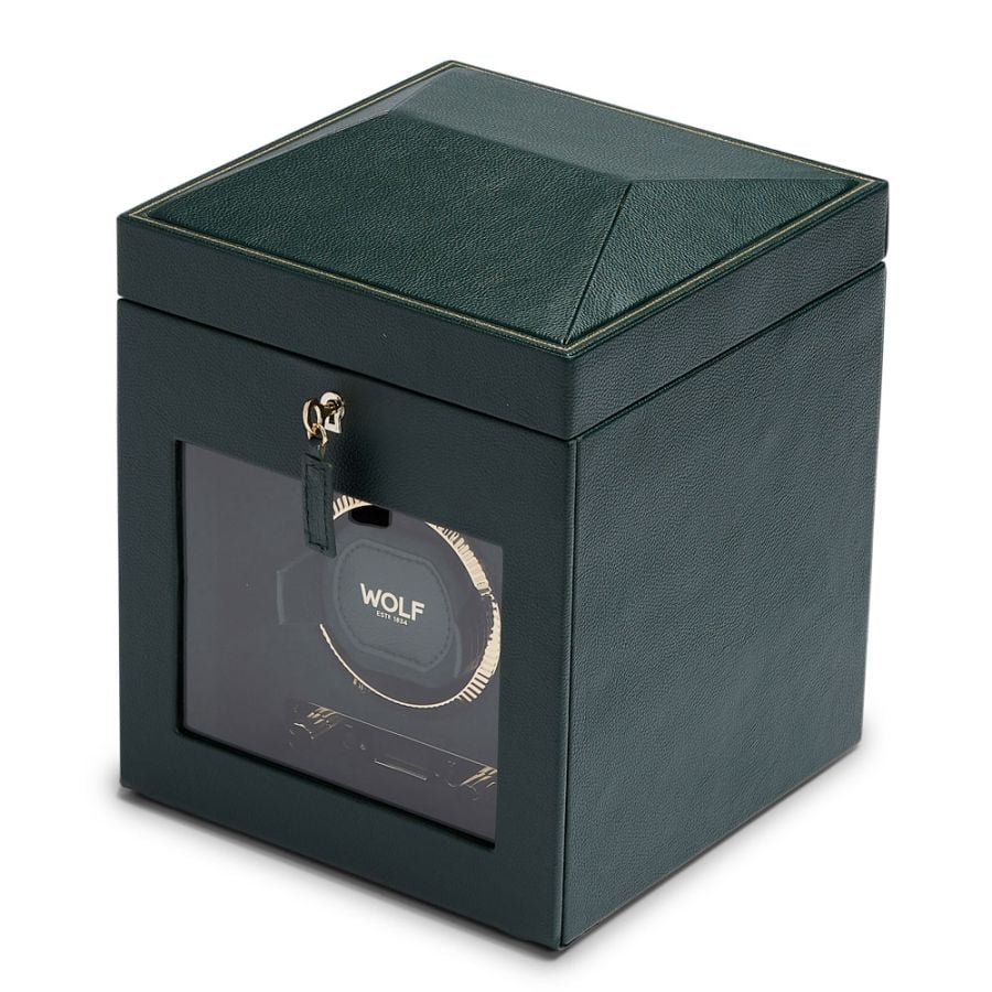 British Racing Single Watch Winder with Storage - Green