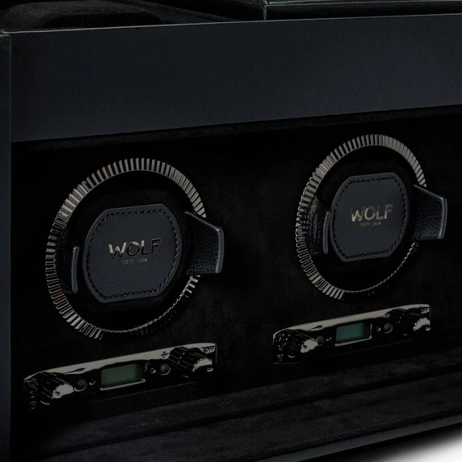 Black British Racing Triple Watch Winder with Storage - 792302