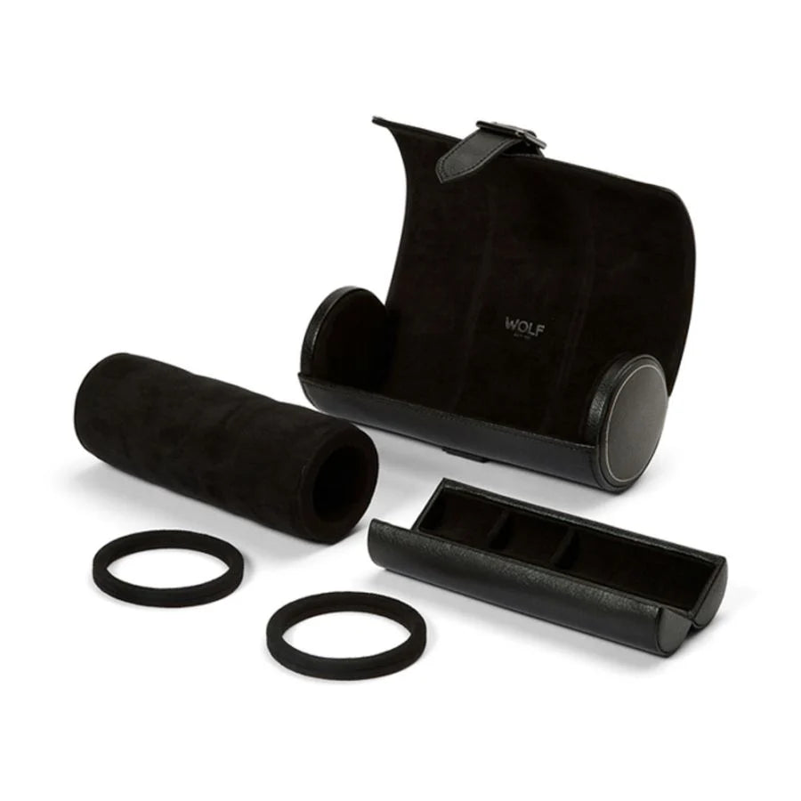 Black British Racing Triple Watch Roll - 792902