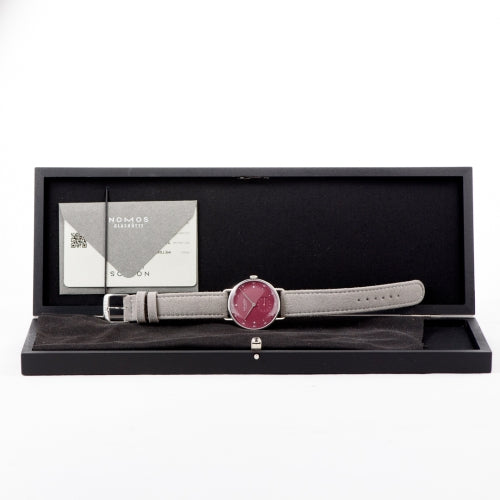 Pre-Owned Nomos Glashutte Metro 33 Muted Red